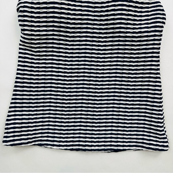 Lands’ End Navy White Striped Tankini Top Size 4 - Picture 3 of 8